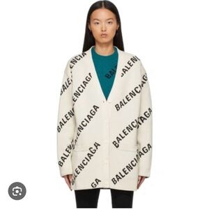 Balenciaga   All over logo cardigan Women XS